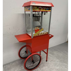 De Verhuurcentrale - Verrijdbare popcornmachine kar met verlichting.
