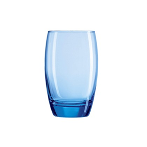 De Verhuurcentrale - Blauwe waterglazen per krat van 33 glazen.