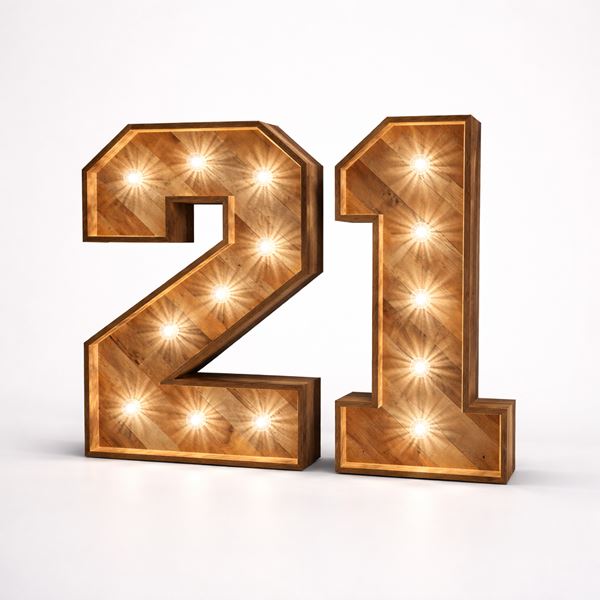 Houten cijfers en letters 