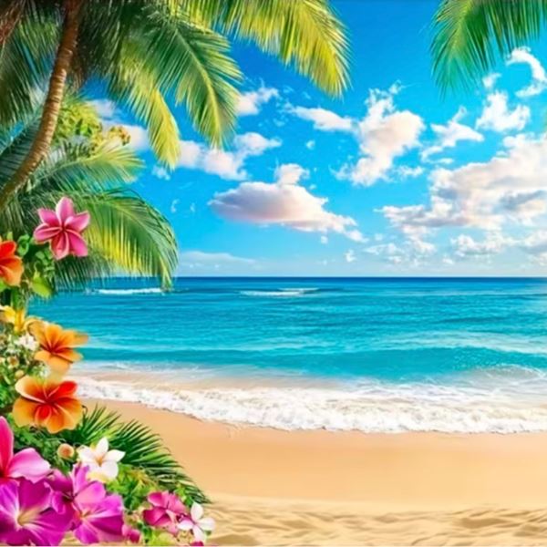 Hawai backdrop achtergrond bij Photobooth huren De Verhuurcentrale Zoetermeer