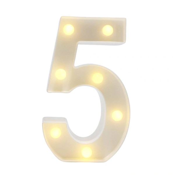 XL Led light cijfer 5 huren bij De Verhuurcentrale