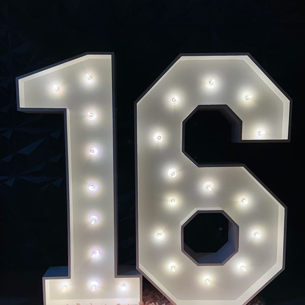 XL cijfers led verjaardag huren De Verhuurcentrale Zoetermeer sweet sixteen