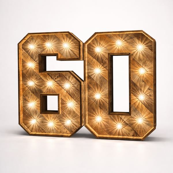 Houten cijfers en letters 