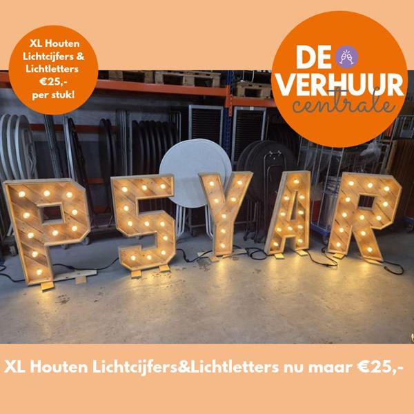 XL Lichtletters en lichtcijfers hout