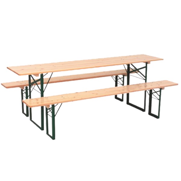 Biertafel met banken- set naturel